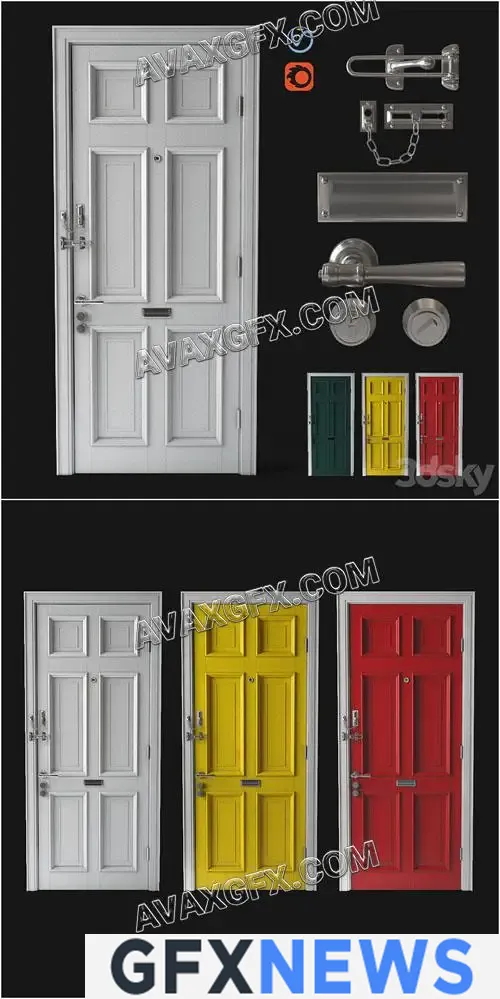 Front door door chain door lock - 3D Model