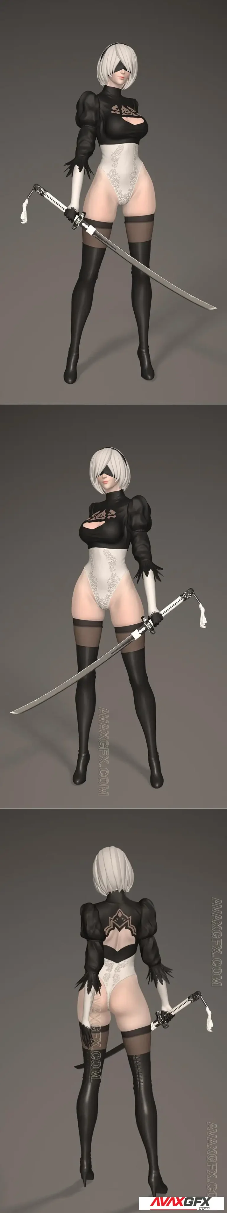Broken wings YoRHa 2B - STL 3D Model