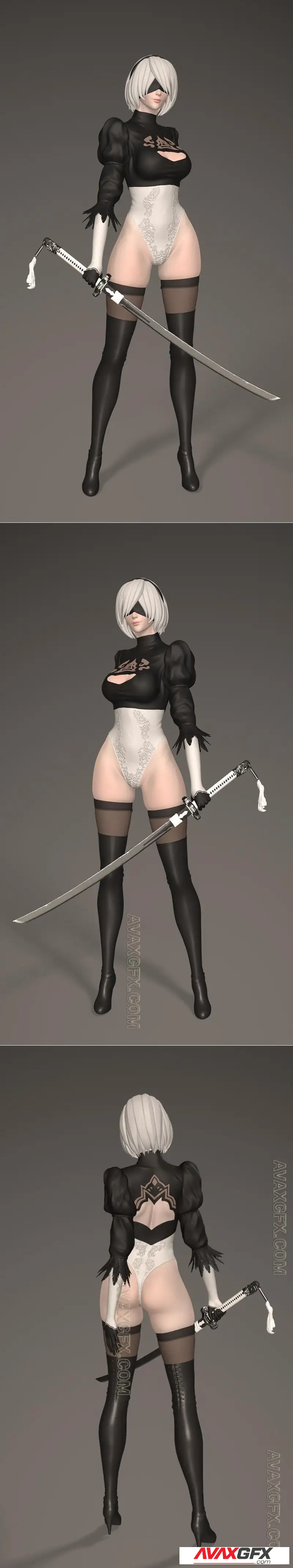 Broken wings YoRHa 2B - STL 3D Model