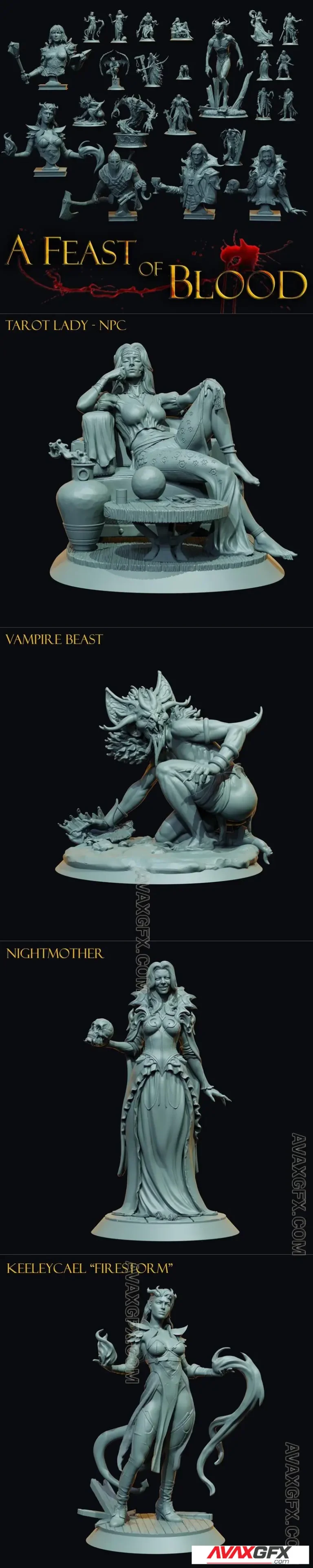 Claymore Miniatures - A Feast of Blood - STL 3D Model