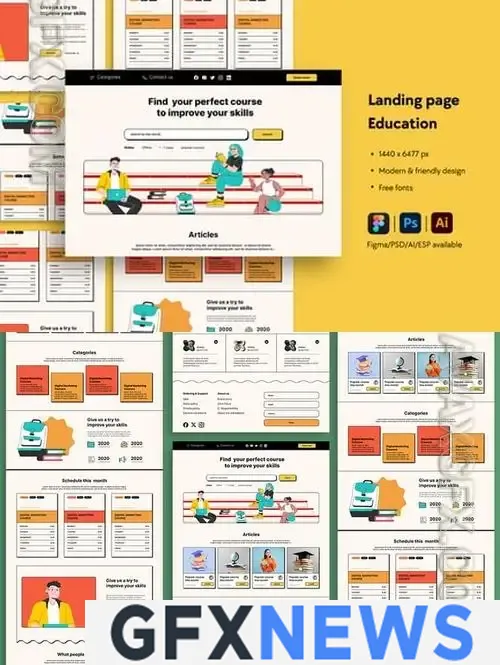 Online Learning Courses Website Landing Page PVEW7LT
