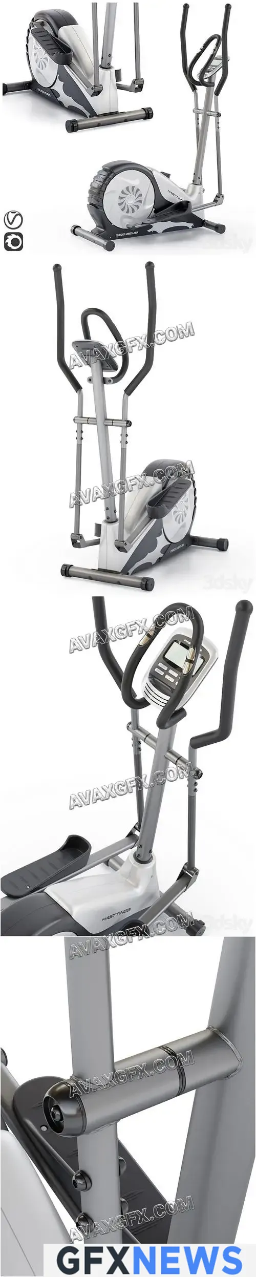 Elliptical trainer Hasttings Q600 MEDUSA. Ellipse - 3D Model