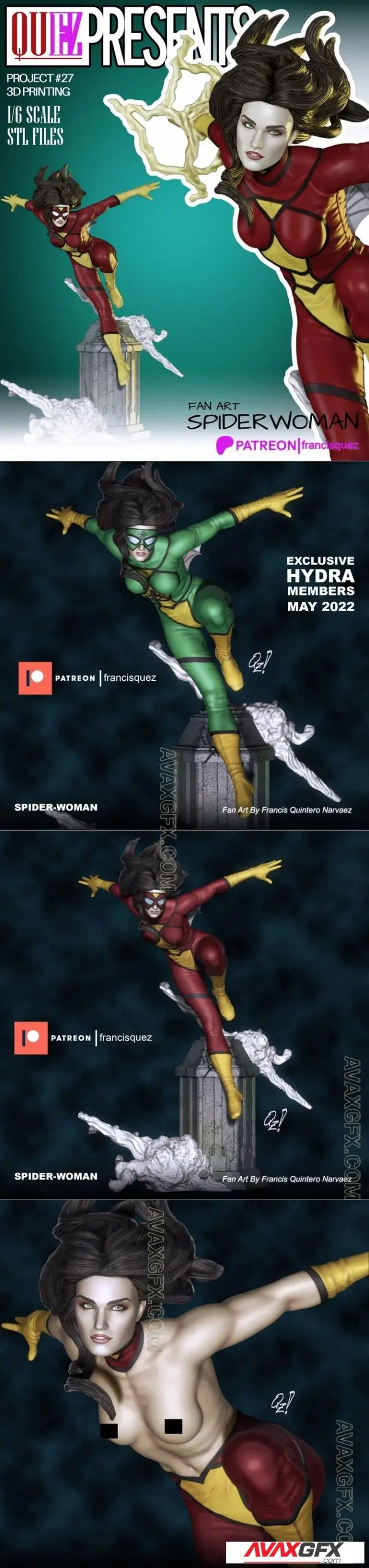 Francis Quez - Spider woman - Exclusive - STL 3D Model