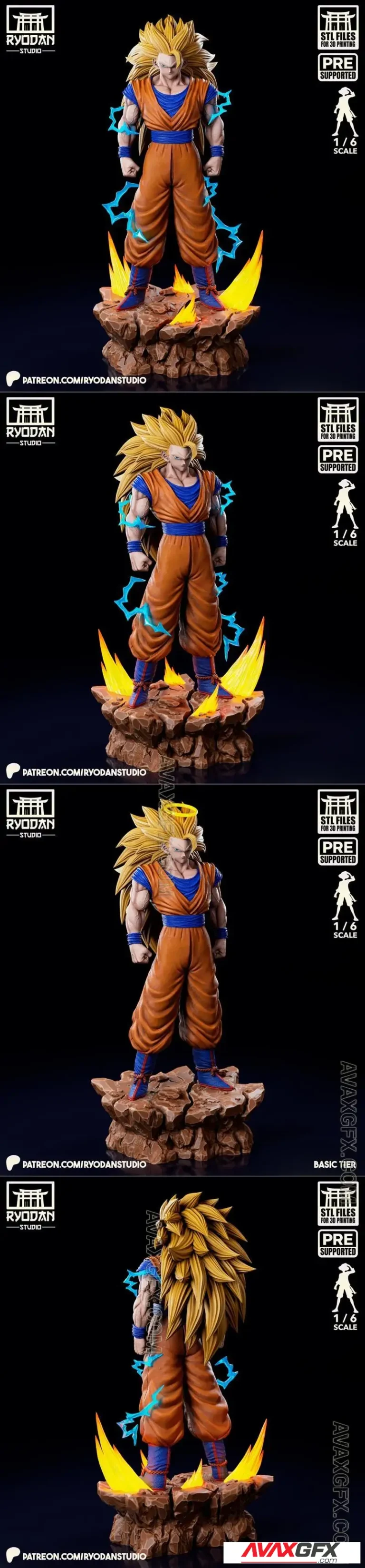 Ryodan Studio - Goku SSJ3 - Dragon Ball - STL 3D Model