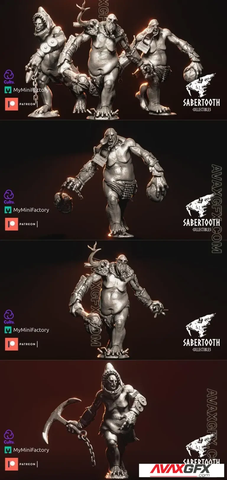 Sabertooth Collectibles - Gargantuan Pack - STL 3D Model