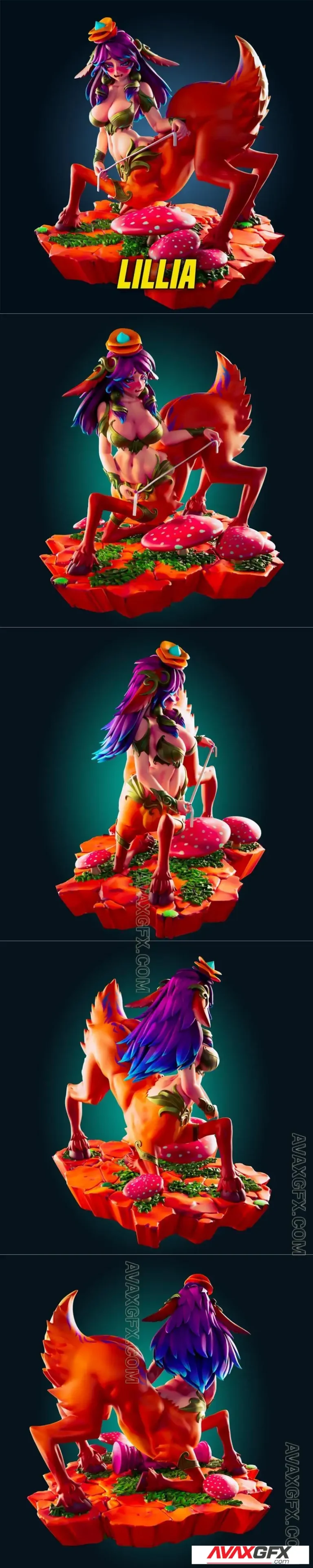 Officer Rhu - Lillia Massive Futanari League of Legends - STL 3D Model