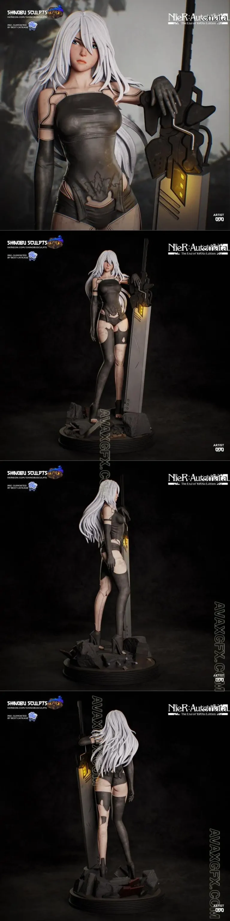 Shinobu Sculpts - Nier - A2 - STL 3D Model
