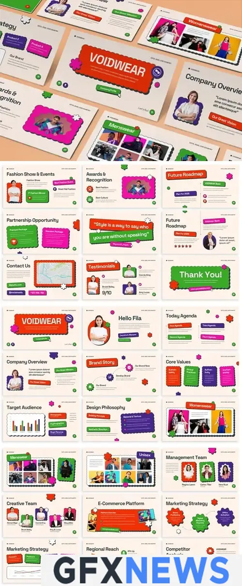 Download Retro Colorful Powerpoint Template MXGVJSU