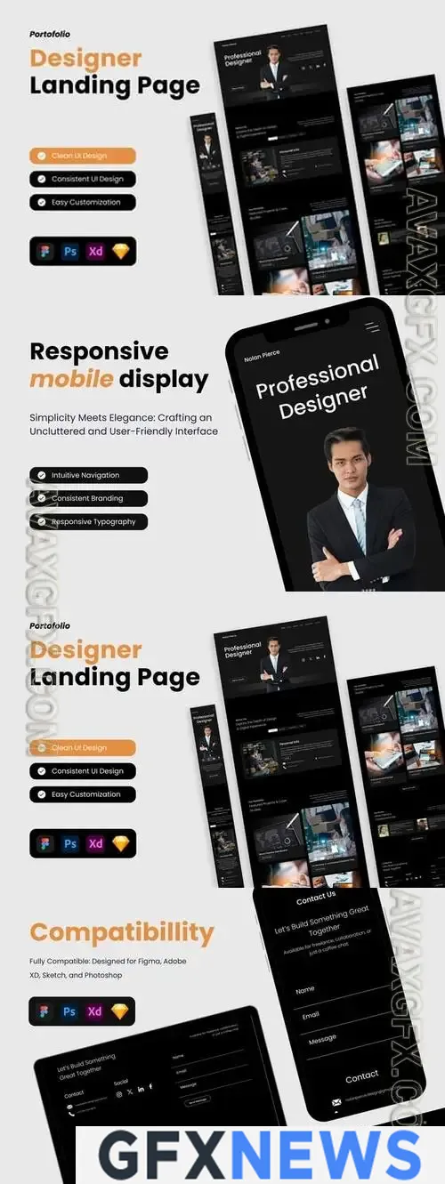 Portofolio Professional Designer Landing Page BEKM8SR