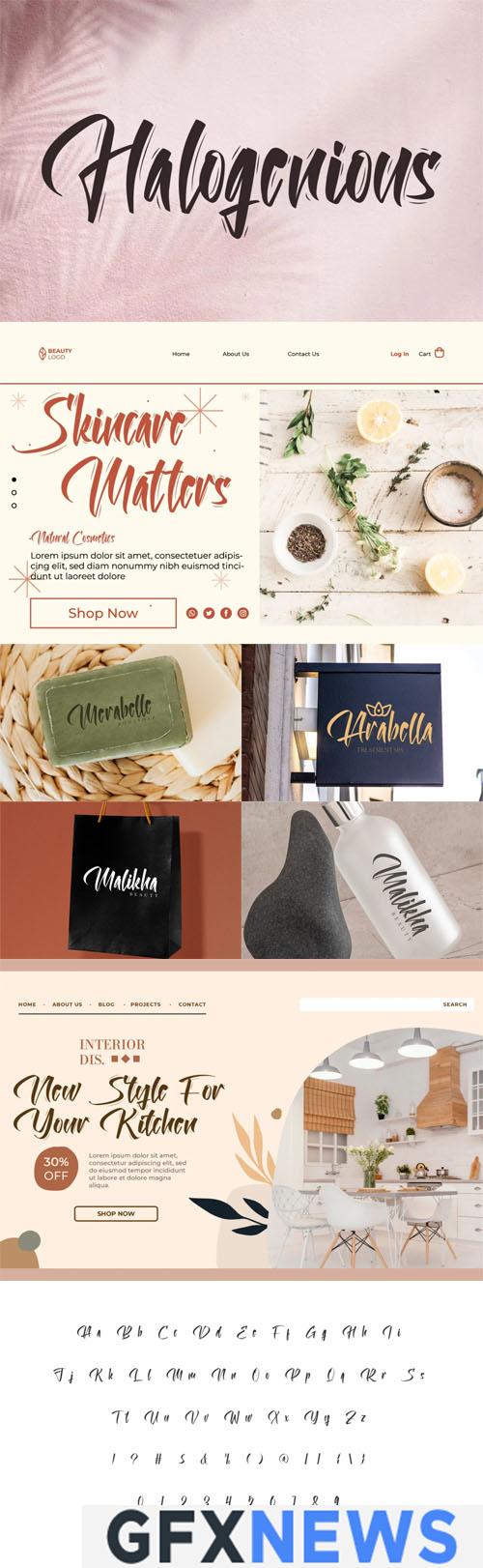 Halogenious - Vintage Calligraphic Script Display Font
