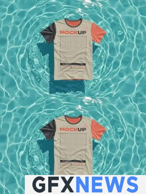 Download Shirt Floating on Water Mockup VKYXKVS
