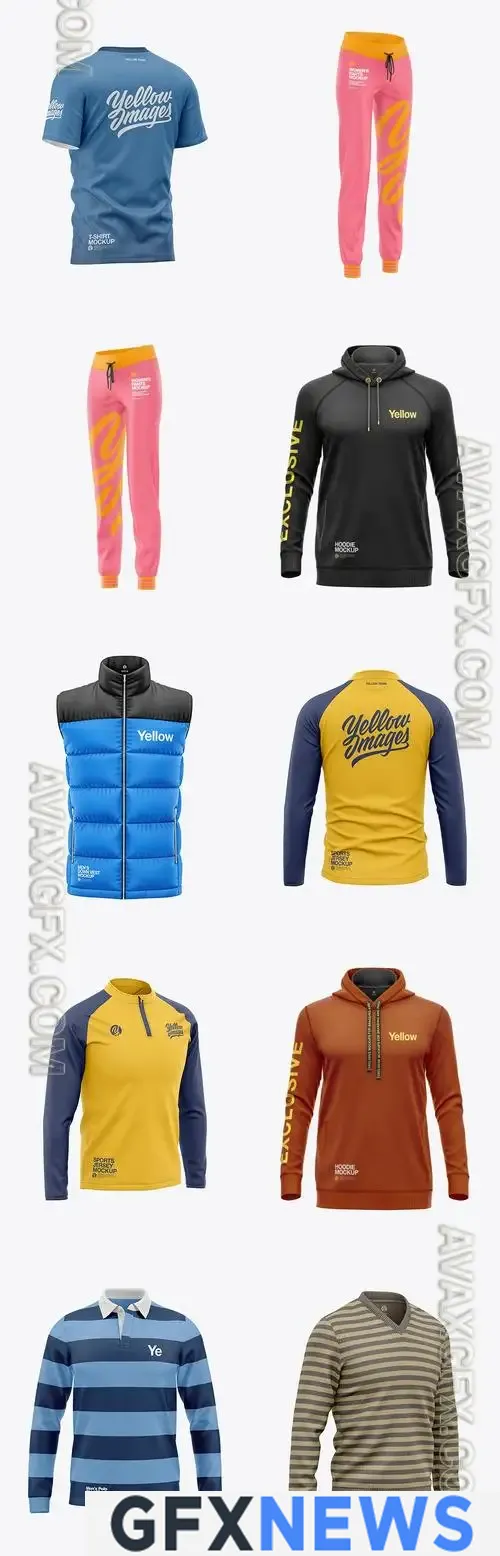 10 Apparel Mockup Bundle 14 - Yellowimages