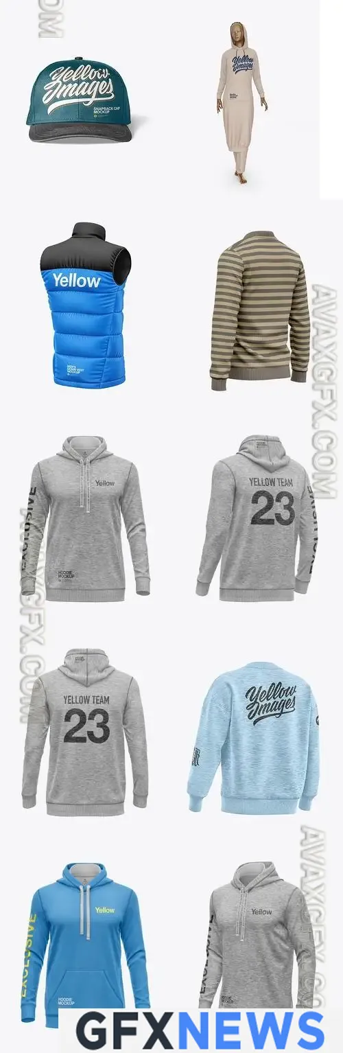 10 Apparel Mockup Bundle 14 by Yellowimages