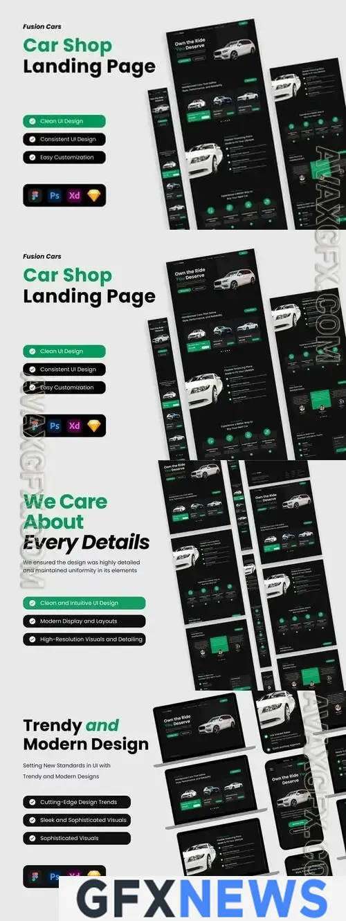 Fusion Cars - Car Shop Landing Page 2BS5JD7