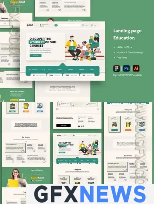 Online Learning Courses Website Landing Page 8FGZFPB