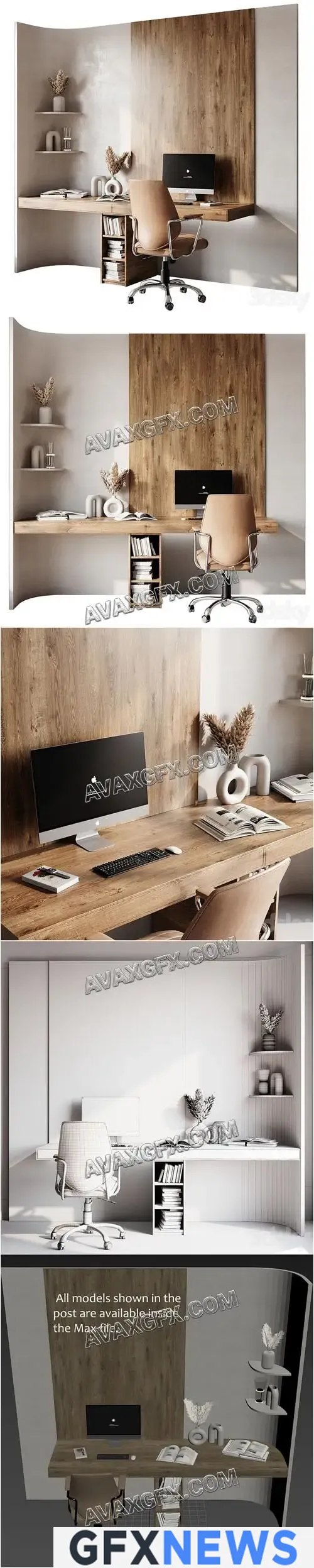 Workplace For Interior - 3D Model