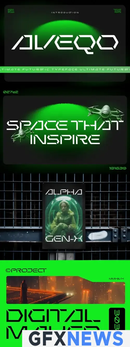 Download Aveqo Futuristic Font 9JMHXPY