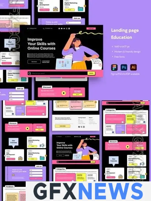 Online Learning Courses Website Landing Page VSS45CZ