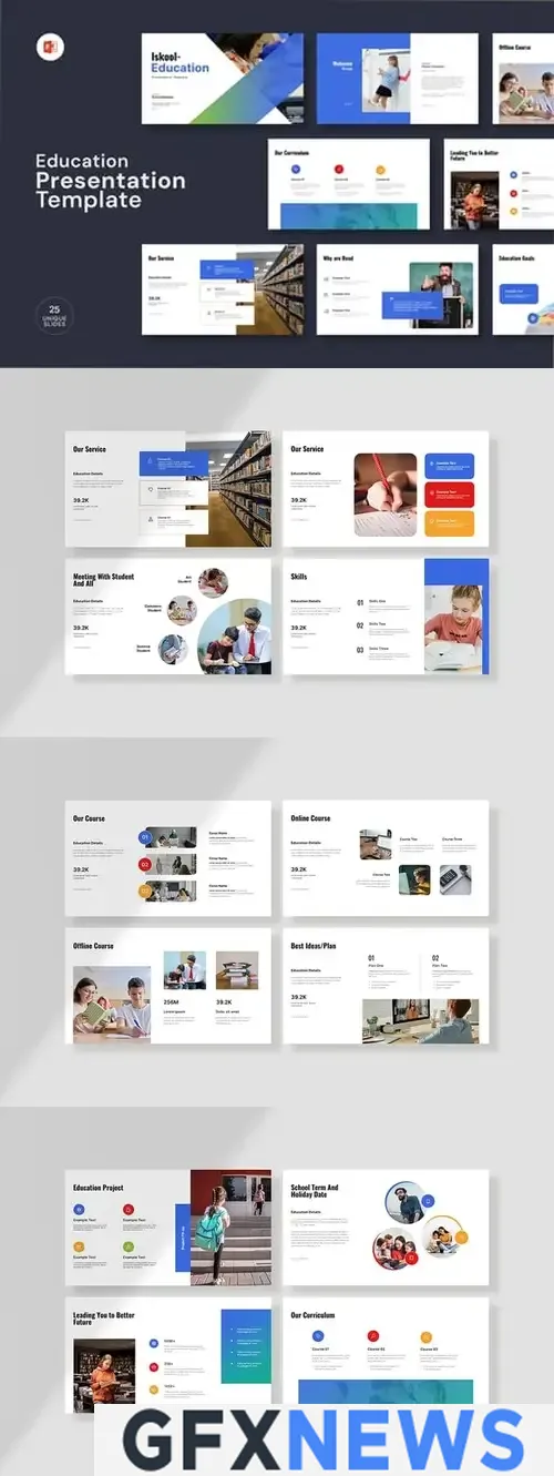 Download Iskool Education PowerPoint Template Q7JP8ND