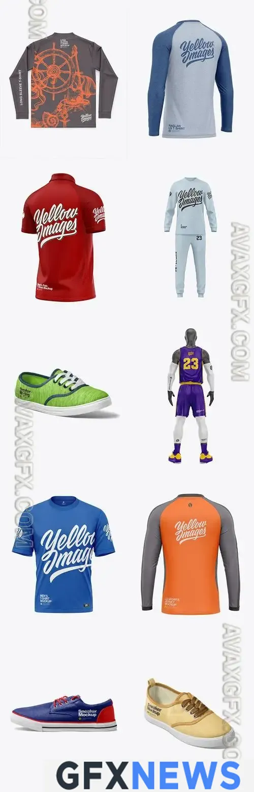 10 Apparel Mockup Bundle 20 by Yellowimages