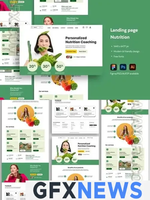 Nutrition Coaching Website Landing Page 8PHDSXK