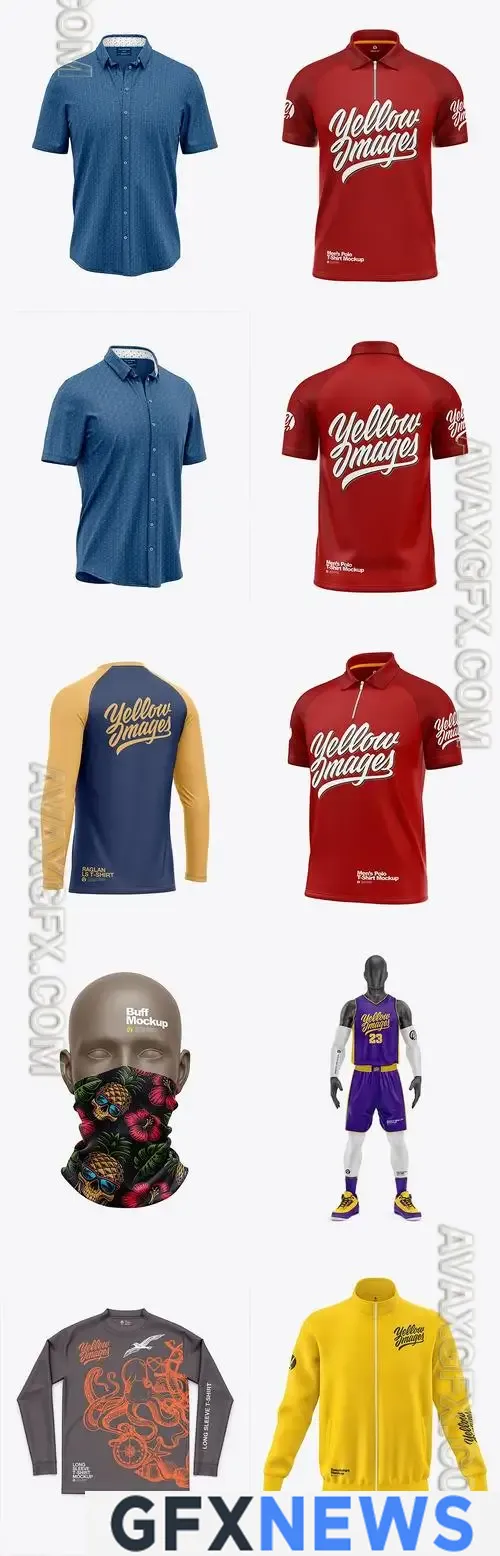 10 Apparel Mockup Bundle 19 by Yellowimages