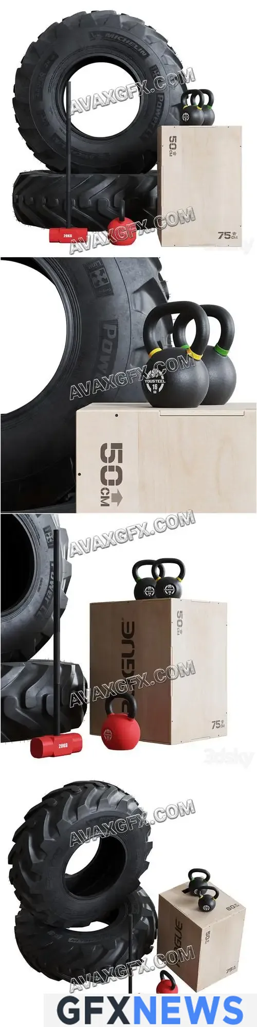 Explosive Training Set for Fighters - 3D Model