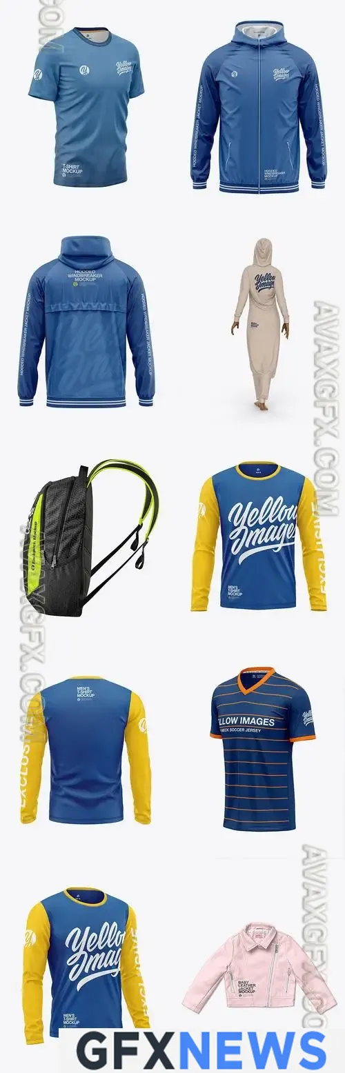 10 Apparel Mockup Bundle 17 by Yellowimages