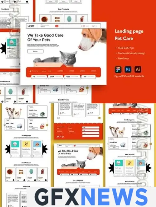 Pet Care Website Landing Page DMCMAHG
