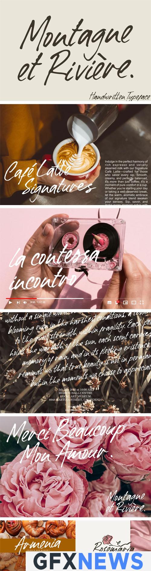 <div>Montagne et Rivière - Elegant & Natural Handwritten Typeface</div>