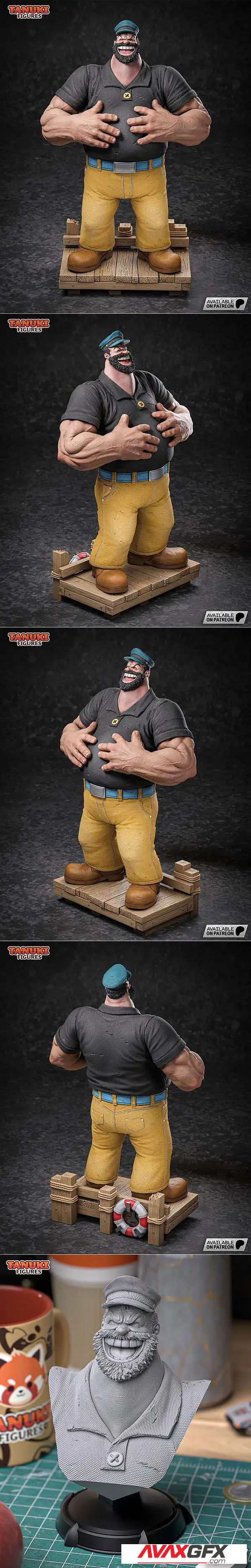 Tanuki Figures – Bluto El Terrible Statue and Bust – 3D Print