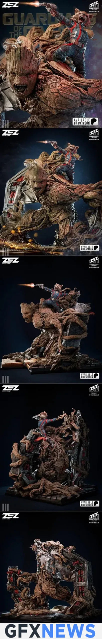 ZEZ Studio – Groot and Rocket Statue and Bust – 3D Print