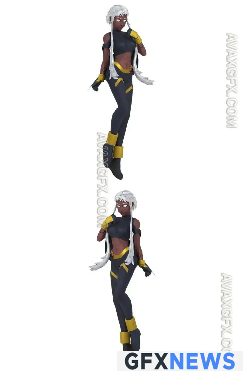 Storm 90s onslaught suit lowpoly game model - STL 3D Model