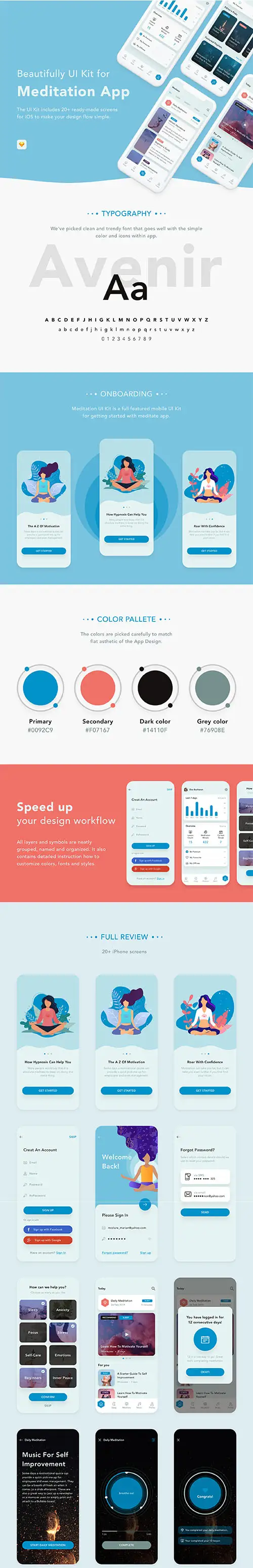 Meditation UI Kit - UI8
