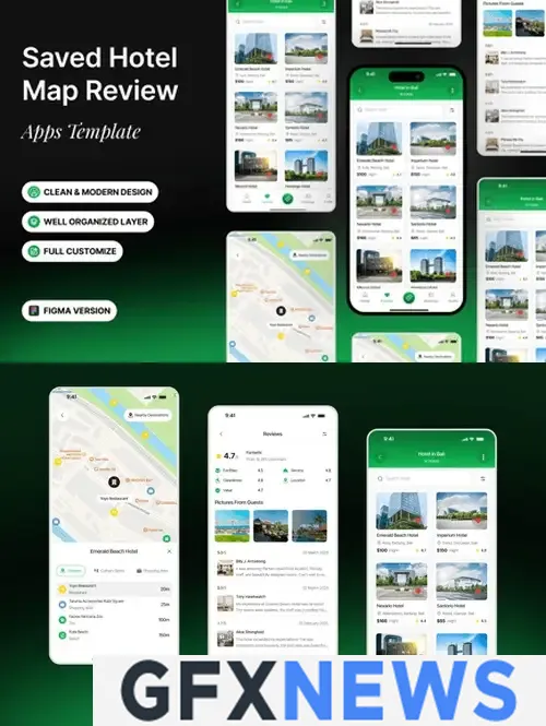 Saved Hotel Map Review Apps Template