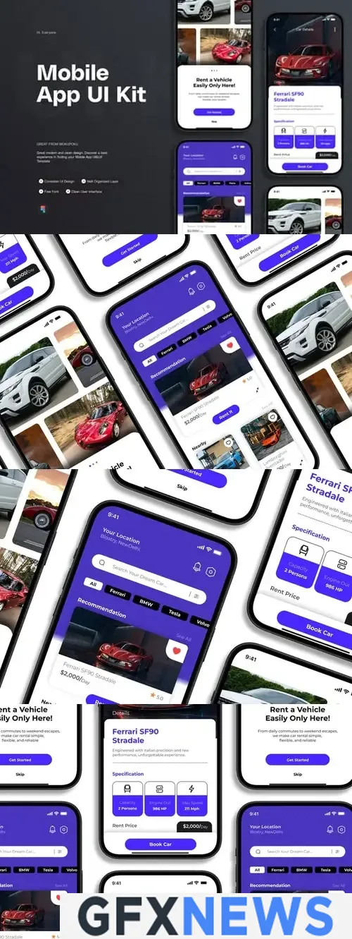 Car Rent – Mobile App UI Kit