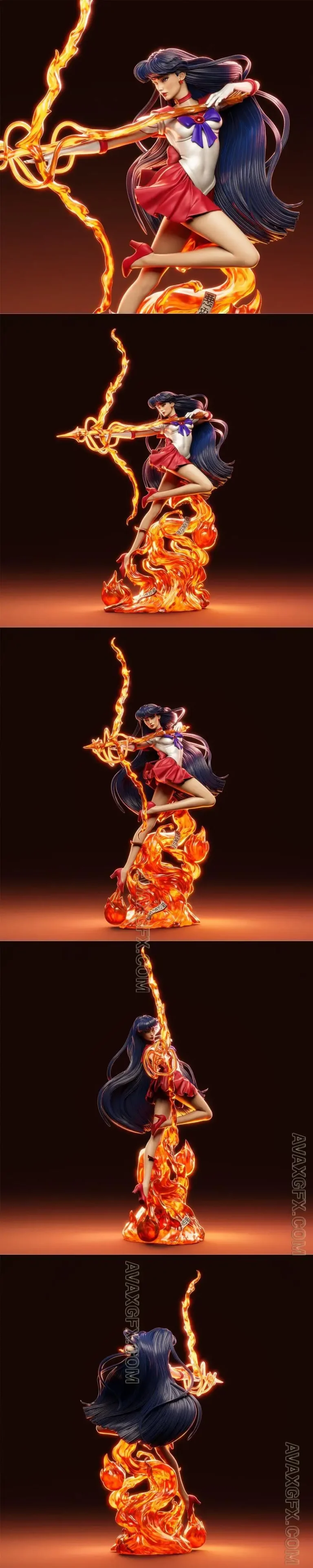 CA 3D Studios - Sailor Moon Rei Hino - STL 3D Model