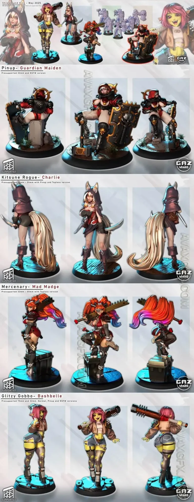 Gaz Minis May 2025 - STL 3D Model Gaz Minis May 2025 – STL 3D Model