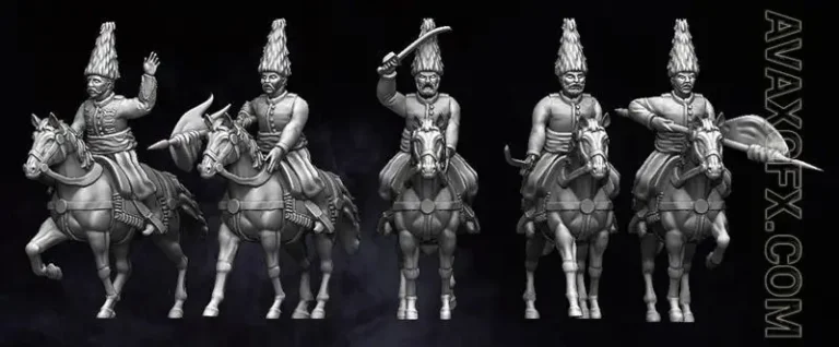 Qajar Persian Cavalry - STL 3D Model Qajar Persian Cavalry – STL 3D Model