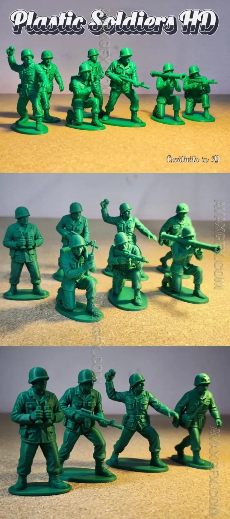 Plastic Soldiers HD - STL 3D Model Plastic Soldiers HD – STL 3D Model