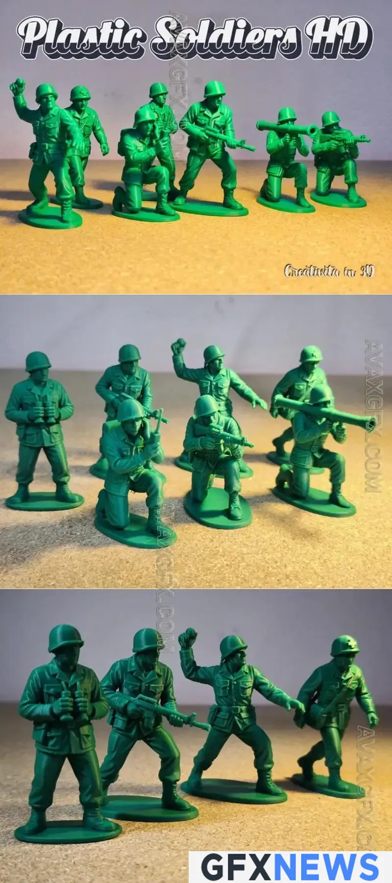 Plastic Soldiers HD - STL 3D Model