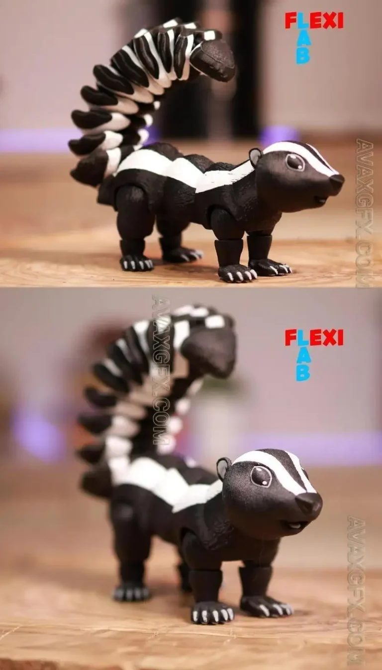 Flexi Skunk Articulated - STL 3D Model