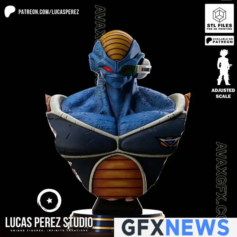 Lucas Perez - Burter - Ginyu Force Bust - STL 3D Model