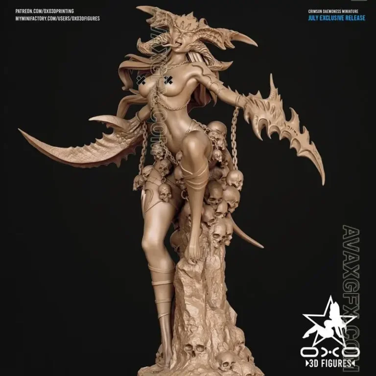 OXO3D Figures – Crimson Daemoness NSFW Version – STL 3D Model