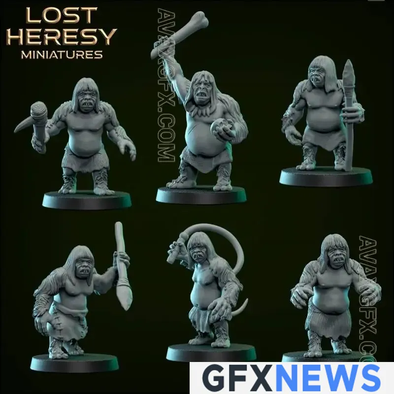 Lost Heresy Miniatures - Cave Cannibals - STL 3D Model