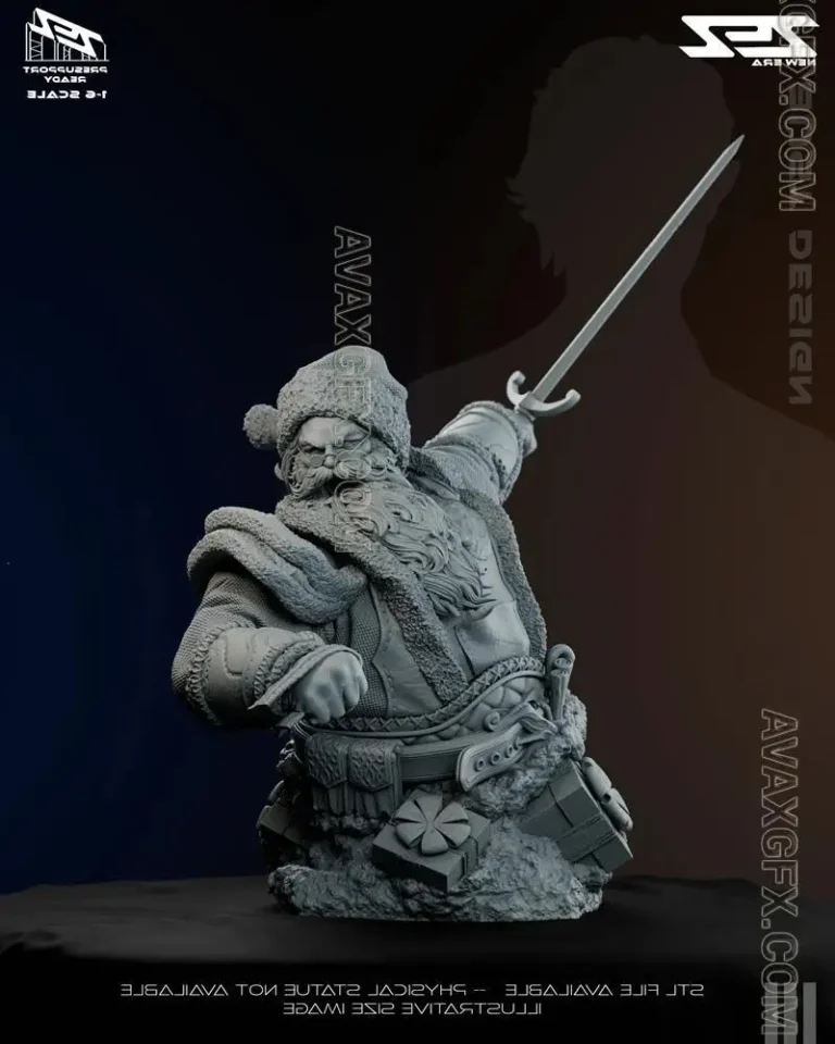 ZEZ Studio – Santa Claus Bust – STL 3D Model