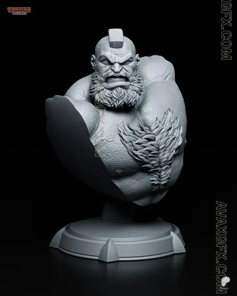 Tanuki Figures – Zangief – Street Fighter Bust – STL 3D Model