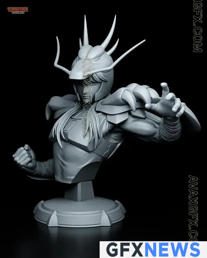 Tanuki Figures - Shiryu - Saint Seiya Bust - STL 3D Model
