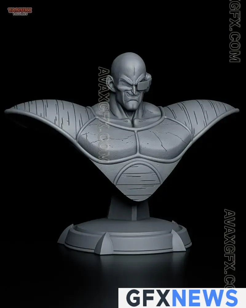 Tanuki Figures - Nappa - Dragon Ball Z Bust - STL 3D Model