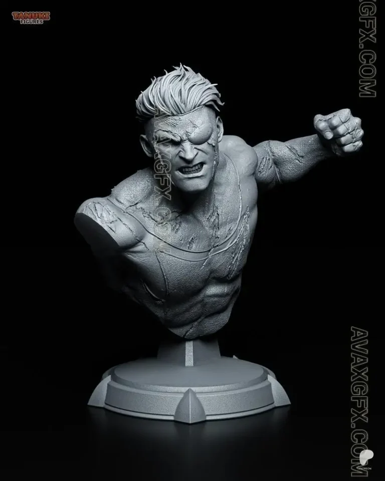Tanuki Figures – Mark – Invincible Bust – STL 3D Model